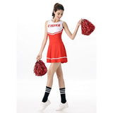 Hot Sale High School Girls Cheerleading Costume Sleeveless Cheerleader Uniform Glee Style Cheerleading Dress XS-XL