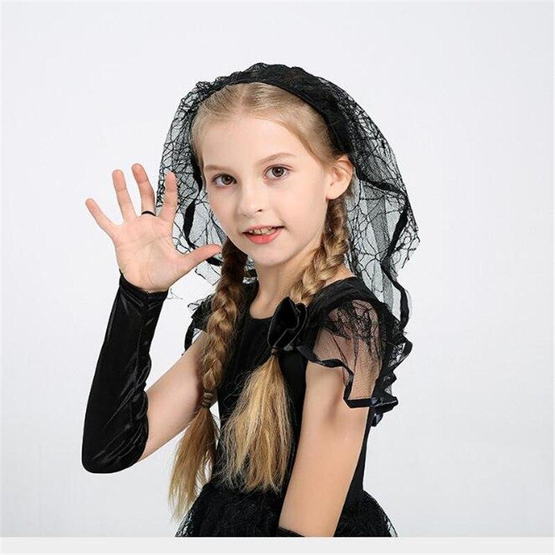 Hot Sale Girls Dark Bride Costume Halloween Kids Fancy Party Cosplay Dress