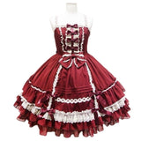 Japanese Mori Girls Sweet Kawaii Lolita Dresses Princess Maid Vintage Gothic Vestidos Bowknot Back Pactwork Mesh Lace Dresses