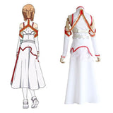 Anime Sword Art Online Asuna Yuuki Dress Cosplay Costumes Uniform for Halloween SAO Asuna Battle Suit Outfits Full Set with Wig