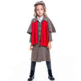 New Great Detective Sherlock Holmes Costume Cosplay Girls Halloween Costume For Kids Carnival Fancy Dress Up Suit