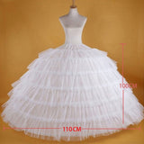 New Hot Sell 6 Hoops Big White Petticoat Super Fluffy Crinoline Slip Underskirt For Wedding Dress Bridal Gown In Stock