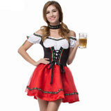 Hot Sale German Oktoberfest Wench Dirndl Costume Adult Beer Maid Heidi Fancy Dress Cosplay Carnival Party Uniforms