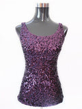 Summer Sparkle Women T-Shirt Blusa Shining Glam Embellished Sleeveless Round Neck Tank Top Sexy Vest Sequin Top With Paillettes