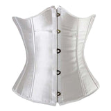 S-6XL Sexy Gothic Underbust Corset Satin Lace up Boned Body Shaper Waist cincher Bustier Plus Size