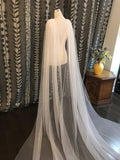 Tulle Cape Veil 3 meters Long Wedding Bridal Shoulder Veil White Ivory