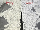 3M White/Ivory Beautiful Cathedral Length Lace Edge Wedding Bridal Veil With Comb Wedding Accessories