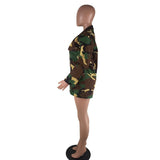Casual Camo Long Army Green Long Outerwear Jacket Coat Chaqueta Mujer Streetwear