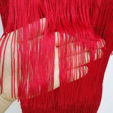 20s Flapper Charleston Fancy Costume Red One Shoulder Fringe Gatsby Dress Sexy High Low Hem Halloween Party Dress