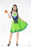 Green German Beer Girl Outfit Adult Bavarian Dirndl Dress Oktoberfest Festival Sexy Maid Costume Halloween Costumes For Women