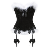 Sexy Christmas Corset Bowknots Zipper Side Corsets and Bustier Burlesque Body Shaper Lingerie Showgirl Plus Size S-2XL