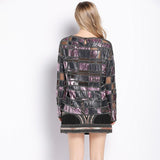 Embellished Sequin Beaded Lace Mesh Check Shirt Embroidery Long Sleeve Plaid Blouse Top Tunic See-Through Camisa Mujer