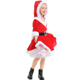 Deluxe Santa Claus Costume Cosplay girls Christmas Costume For kids Santa Claus Dress Suit