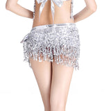 Belly Dance Hip Scarf Performance Outfits Sequins Tassel Mini Skirts Music Festival Costumes Wrap Belt