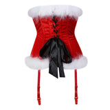 Sexy Christmas Corset Bowknots Zipper Side Corsets and Bustier Burlesque Body Shaper Lingerie Showgirl Plus Size S-2XL