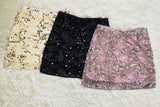 Mini Beaded Sequin Jupe Falda Solid Paisley Casual Bodycon Pencil Skirt Shiny Party Club Short Sequined Skirt