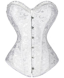 Women's Steampunk Spiral Steels Boned Corset Sexy Jacquard Overbust Corselet and Bustiers Waist Cincher Shapewear Plus Size