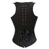 Women's Gothic Jacquard Underbust Corset Sexy Shoulder Straps Spiral Steel Boned Bustier Vest Corselet Plus Size S-6XL