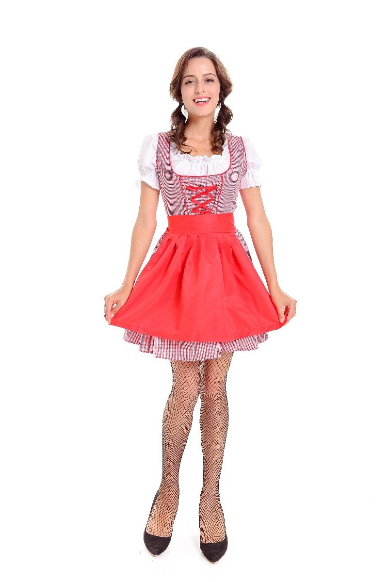 Sexy Women Beer Maid Wench Costume Adult Oktoberfest Festival Cosplay Uniforms Beer Girl Fancy Dress +Top+Apron