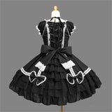 Vintage Lolita Princess Short Sleeve Ruffled Lace Gothic One Piece Lolita Dress for Lady Big Size XS XL 2XL 3XL Tailored