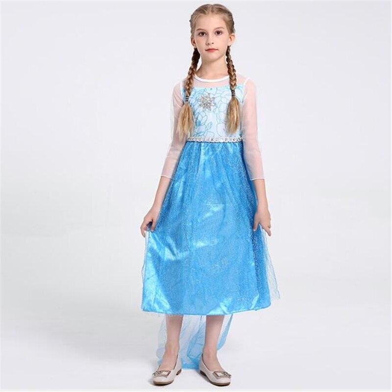 New Arrival Girls Elsa Princess Costume Halloween Kids Children Cosplay Clothing Dress