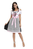 Sexy Flower Pattern Dirndl Dress Women Bavaria German Oktoberfest Beer Girl Costume Outfit