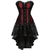 Vintage Steampunk Corsets Dress Gothic Overbust Corset Dress Carnival Dress Showgirl Costume Petticoat Mini Skirt
