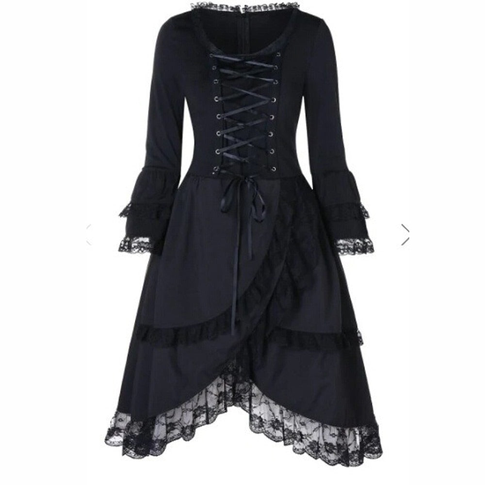 Lace High Low Gothic Party Dress