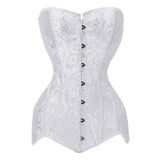 Lace Up Corset 14 Steel Bones Long Torso Bustiers Corsets Top Overbust Corselet  Gothic Clothing Corsage Medieval Ladies