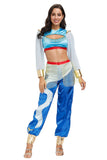 Halloween Christmas Party Cosplay Adult Princess Jasmine Costumes For Women Party Belly Dance Dress Aladdin Costume