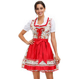 High Quality Women Oktoberfest Costume German Beer Girl Costume Traditional Bavarian Dirndl Dress With Blouse Apron