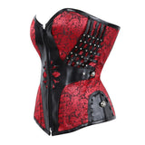 Women Overbust Corsets and Bustiers Gothic Steampunk Retro Spiral Steel Boned Zipper Lingerie Slimming Body Shaper