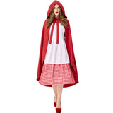 Little Red Riding Hood Costume Adult Cosplay Dress Fairy Tale Queen Fancy Party Halloween Fantasia Carnival Cosplay Costume