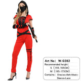 Halloween Ninja with belt hat mask Cosplay Costumes Holiday party Decoration Supplies men women Martial Arts dress up
