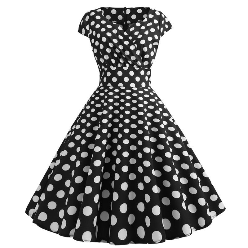 Slim Short Sleeve Vintage Hepburn Style Dress