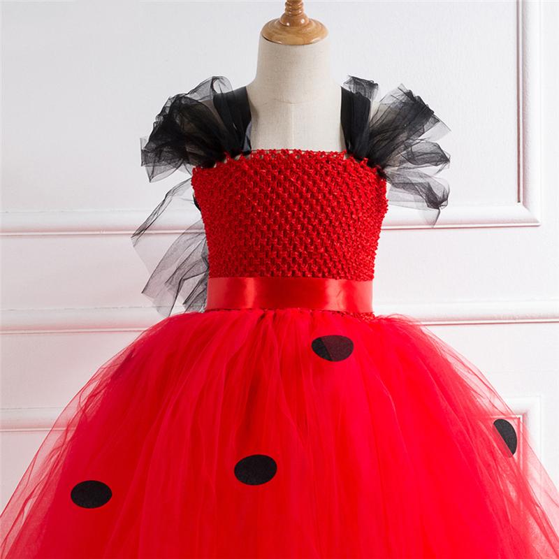 Red Long Dress Costumes Cosplay For Kids Girls Haloween Costume For Kids