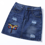 Harajuku Punk Y2K Denim Mini Straight Skirt Ladies Summer High Waist Jeans Shorts Skirts