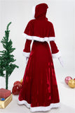 Santa Claus Cosplay Costume Suit For Adults Party Christmas Women Santa Claus Fancy Dress Deluxe Velvet Christmas Long Dress
