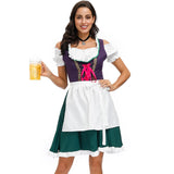 3pcs/Set Traditional Womens Oktoberfest Dress Beer Wench Maid Costume Carnival Fancy Dress