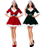 Christmas Costume Sexy Women Party Dress Hooded Women's Dress Winter Fancy Dress Cosplay Santa Claus Year's Dress