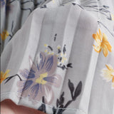 Women Floral Print Chiffon High Waist A-line Pleated Skirts