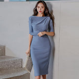 Women Bodycon Office Lady Dress Spring Summer Clothes Long Sleeve Sexy Party Dress