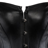 Steampunk Corset For Women Plus Size Faux Leather Bustier Corset Lingerie Sexy Corselet Overbust Shapewear Slimming Tops