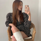 Women Dresses Spring Summer 2021 Sexy V Neck Floral Print  Mini Vintage Dress