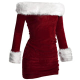 Deluxe Velvet Santa Claus Costume For Girls Sexy Adult Women Christmas Costumes New Year Fancy Dresses