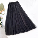 New Women High Waist Gold Velvet Mesh Slim A-line Skirt Casual Streetwear