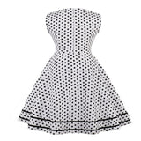 2021 4XL Plus Size Women Clothing Square Neck Tie Front Sleeveless Polka Dot Vintage Elegant 50S Summer A Line Rockabilly Dress