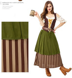 Oktoberfest Costume Germany Wench Beer Maid Dirndl Dress Bar Girl Long Green Fancy Dress New Bavarian Costume