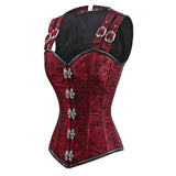 Steampunk Women Bustier Spiral Steel Boned Waist Trainer Gothic Corsets Overbust Lingerie Vest Body Shaper