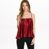 Mermaid Sequin Sleeveless Camis Tank Spaghetti Straps Nightclub Party Sexy Loose Solid Silver Shiny Short Tops